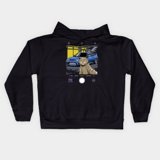 Selfie Cat and his owner's Nissan R33 Skyline Kids Hoodie